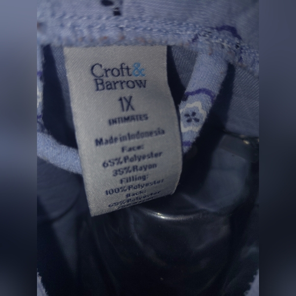 Croft & Barrow Blue Patterned Women's Robe - Picture 2 of 2